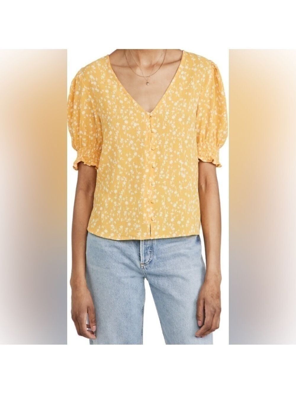 BB Dakota by Steve Madden Precious Floral Blouse- Yellow